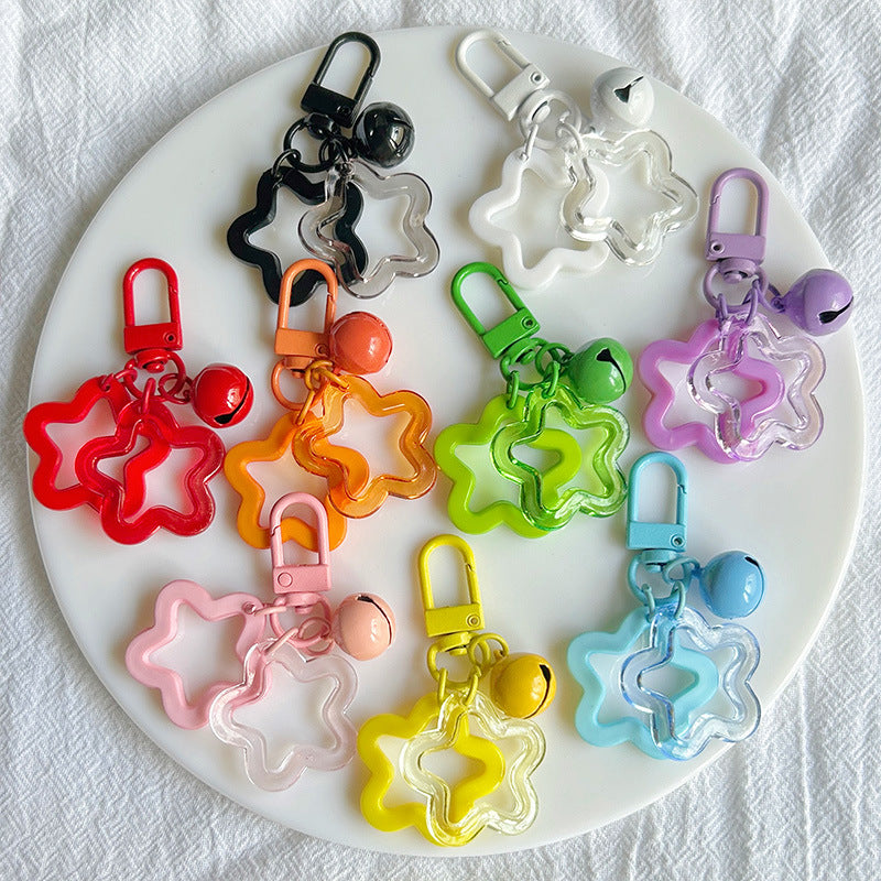 Wholesale Acrylic hollow five-pointed star keychain accessories